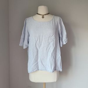 Gap Blue and White Striped Blouse